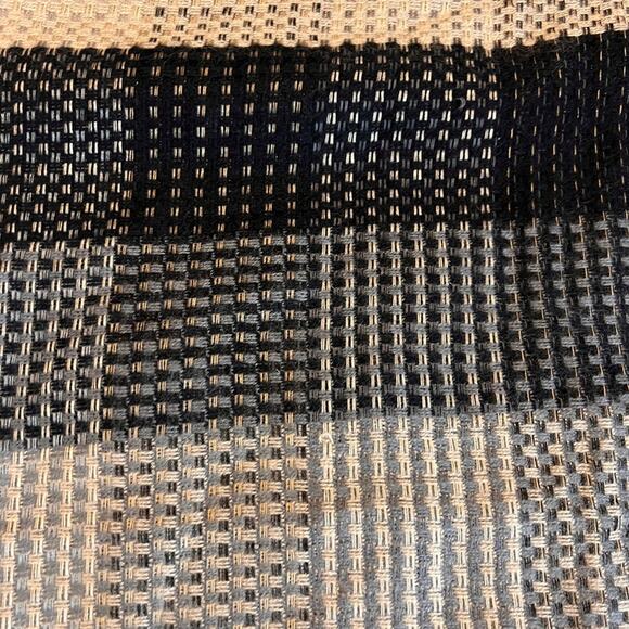 Collection 18 Women One Size Wrap Bohemian Tan Black Fringe Soft Winter Fall NEW - Picture 4 of 12